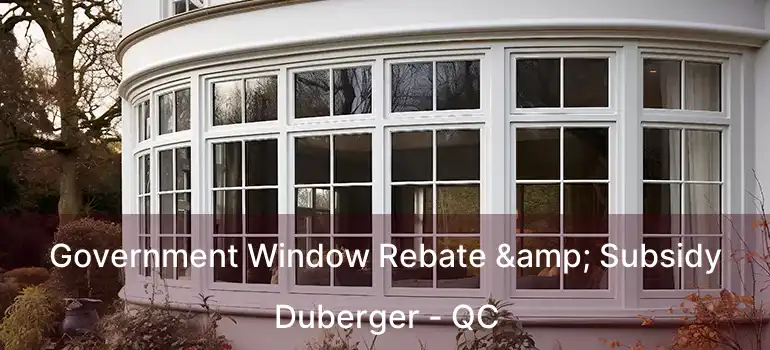  Government Window Rebate & Subsidy Duberger - QC