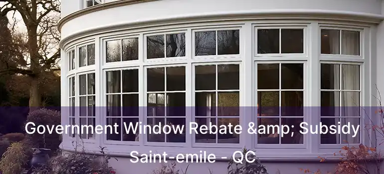  Government Window Rebate & Subsidy Saint-emile - QC