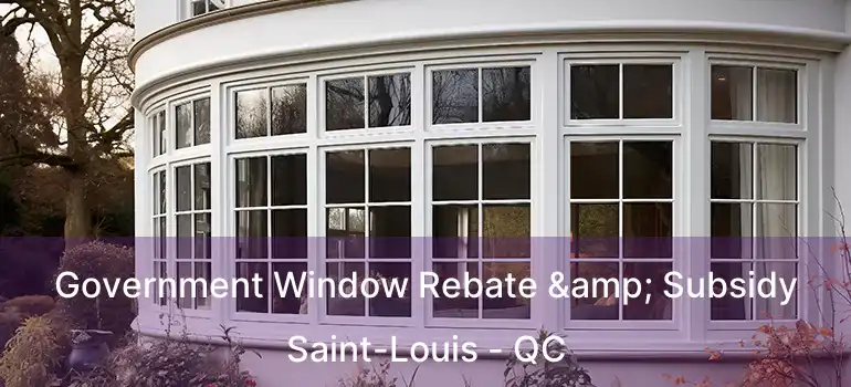 Government Window Rebate & Subsidy Saint-Louis - QC