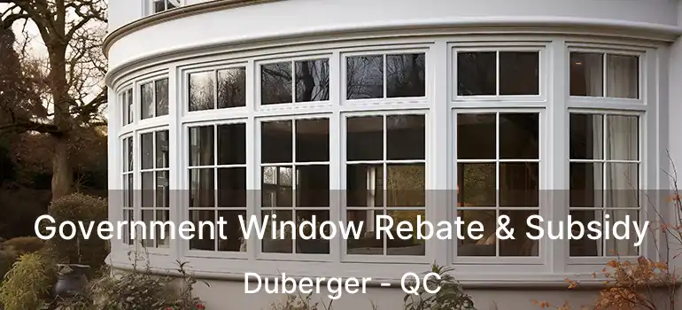  Government Window Rebate & Subsidy Duberger - QC