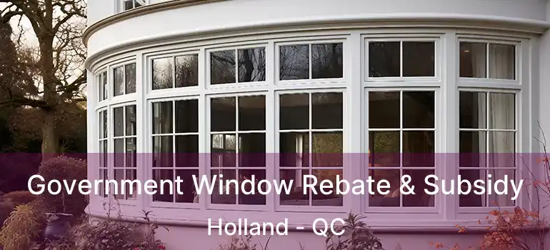  Government Window Rebate & Subsidy Holland - QC