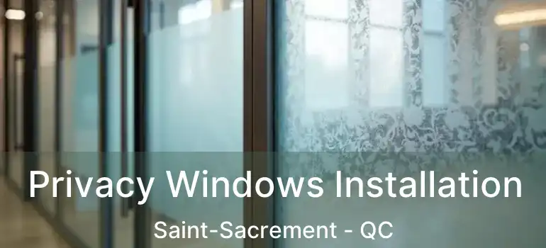  Privacy Windows Installation Saint-Sacrement - QC