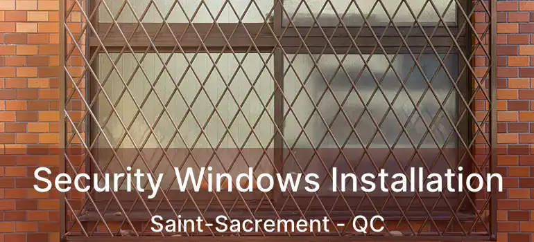  Security Windows Installation Saint-Sacrement - QC