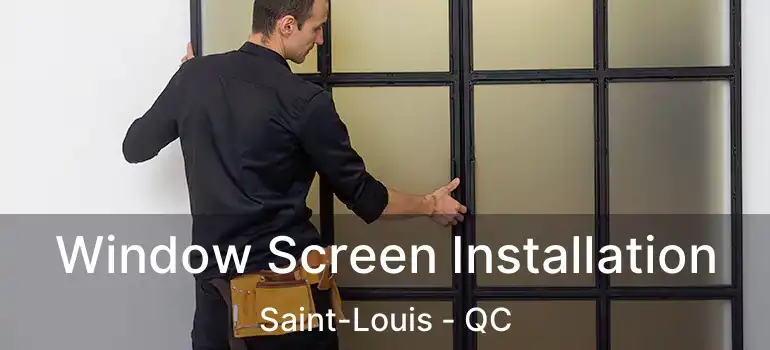  Window Screen Installation Saint-Louis - QC