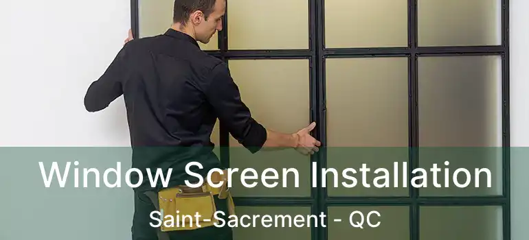  Window Screen Installation Saint-Sacrement - QC